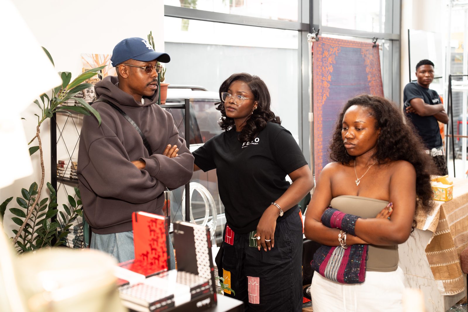 Rooted pop-up — guests in conversation